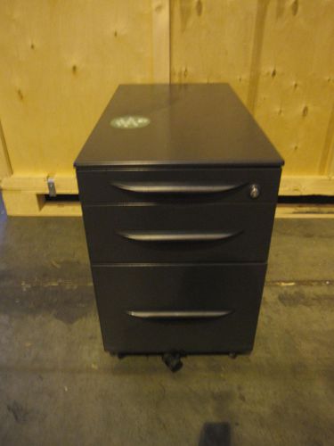 Black metal three drawer pedestal for sale