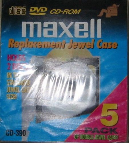 Maxell Replacement Jewel Case 5 Pack of Double Jewel Case/holds 10 Cd&#039;s