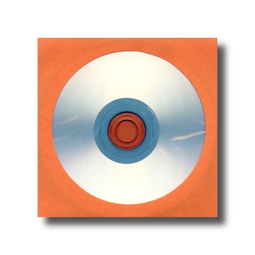 CD Sleeves - ORANGE - Premium Paper With Window &amp; Flap - 100 Sleeves