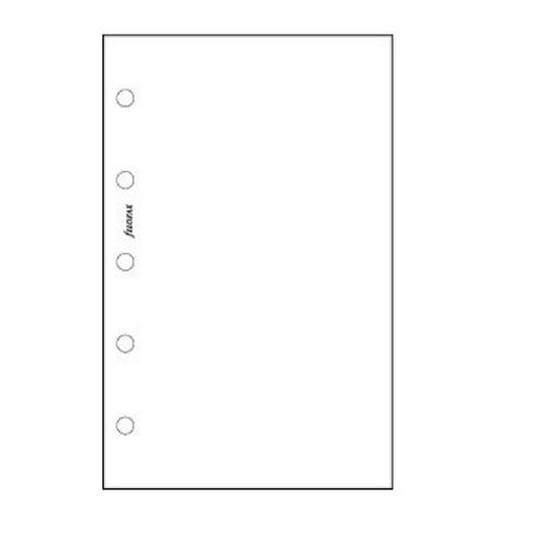 Filofax Mini White Plain Notepaper Organiser Insert Refill Accessory 512405