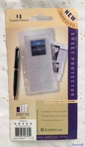 Franklin Planner Sheet Protector Pockets~2 New~Fits Most 6 Ring Binders