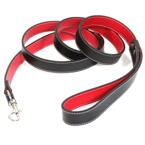 Royce Leather 6 Ft Dog Leash - Black-Red