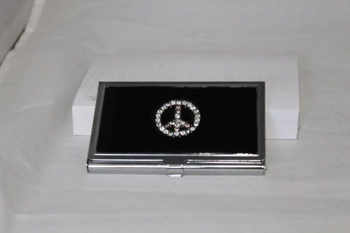 Decorative business card holder black and silver