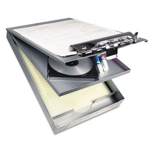 Aluminum clipboard 2 compartment document storage box metal office clip board for sale