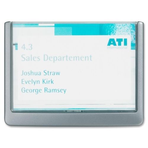 Durable CLICK SIGN Holder - Customizable -6.75&#034;x5.12&#034; -SizePlastic -Graphite