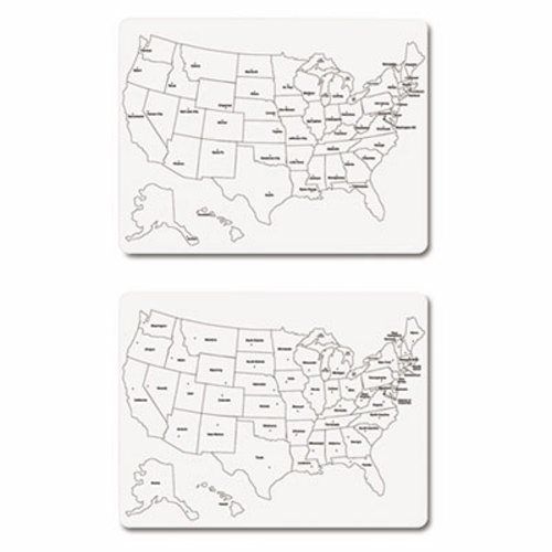 Creativity Street Two-Sided U.S. Map Whiteboard, 24 x 18 (CKC9873)