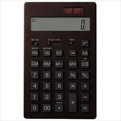 MUJI Moma Calculator 12 digit black 108?x173?x12mm from Japan New