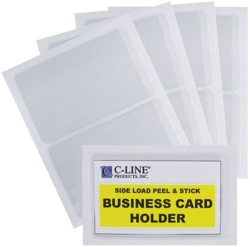 Self Adhesive Business Card Holders Side Loading 2 X 3.5 Clear Per