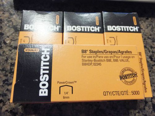 Bostitch STCRP21151/4  (B8 Staples) 4 boxes 5000 ( 20,000 ) FREE SHIPPING USA