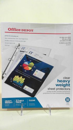 Office depot 50 heavy weight sheet protectors business binder clear chop 38yxz1 for sale