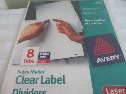 Avery- Binder clear label dividers- laser 8 Tabs