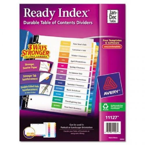 Avery Ready Index Table Of Contents Dividers 12 Tab January December 1 Calendars