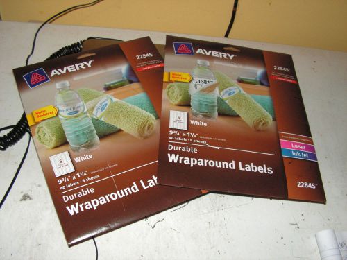 2 LOT - Avery 22845 Wrap Around Labels, 40/PK, White- total 80 labels