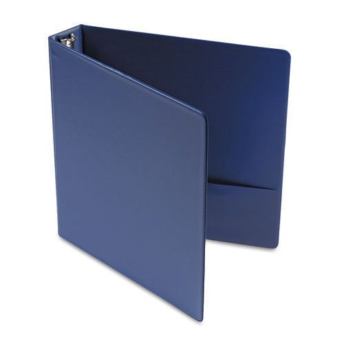 Suede finish vinyl round ring binder, 1-1/2&#034; capacity, royal blue for sale