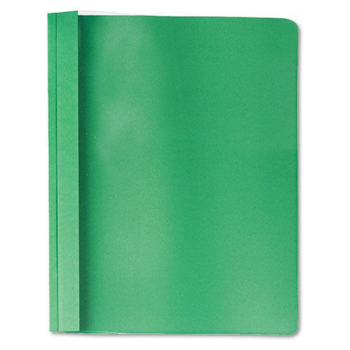 Clear Front Report Cover, Tang Fasteners, Letter Size, Green, 25/Box
