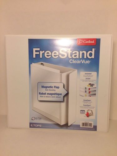 Cardinal Free Standing Slant Ring 5&#034; White Binder With Color ID Rings