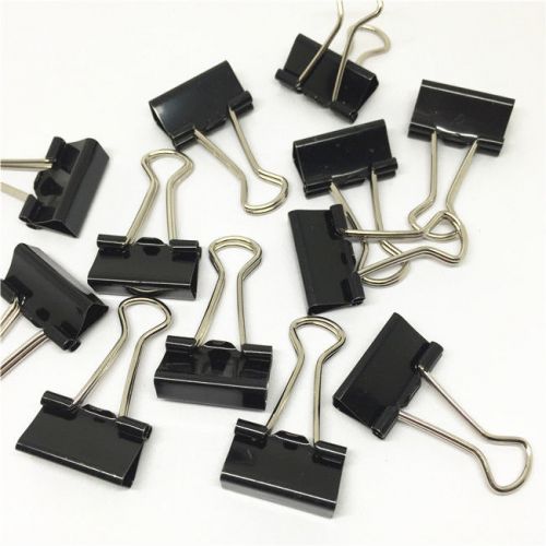 30 Metal 19x33mm Binder Clips Stationery Clip Document Paper File Clips Organize