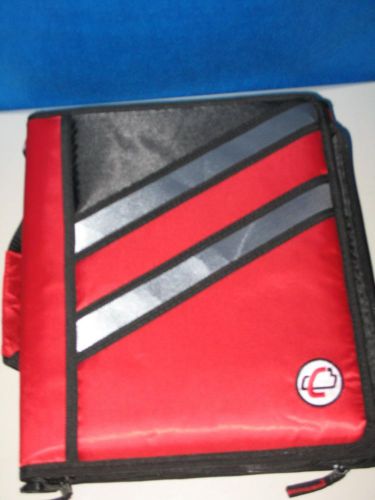 Case-it the z portfolio binder school carry all folder 2 side red euc . for sale