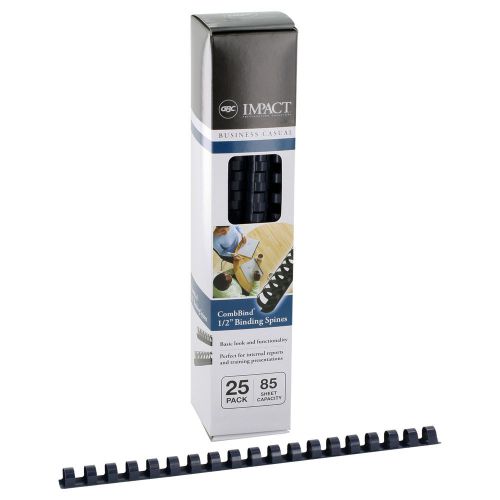 Gbc combbind standard spines, 1/2&#034; diameter, 85 sheet capacity, navy, 25/box for sale