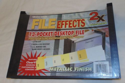 13-Pocket Desktop File Globe-Weiss File Effects 89055 NEW