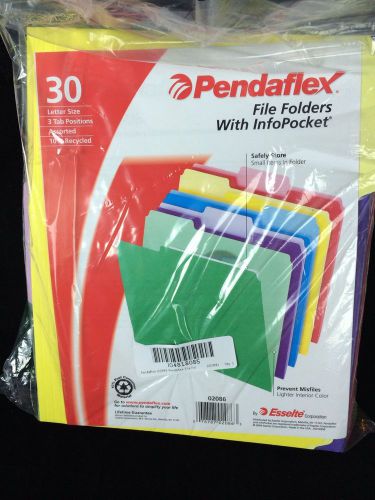 Pendaflex Letter Size File Folders With Info Pocket 30