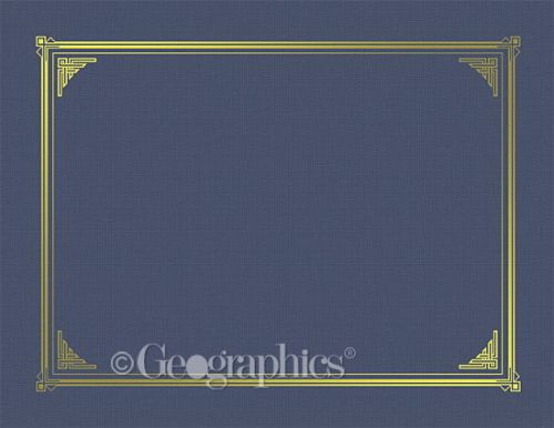 New lot of 60! geographics 45332 embossed linen document certificate cover navy for sale