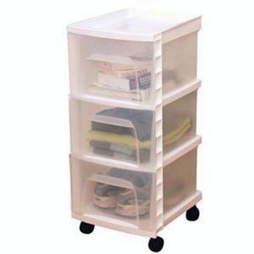 Three Drawer Cart White Storage &amp; Organization 7000343