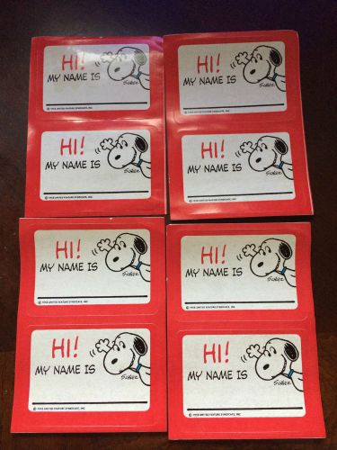 1958 United Feature Syndicate, Inc. Vintage Hi! My name is Snoopy Labels Sticker