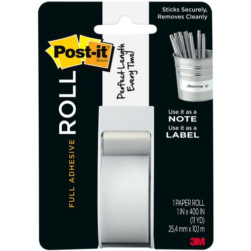 Post-It Full Adhesive Roll 1&#034;X400&#034;-White