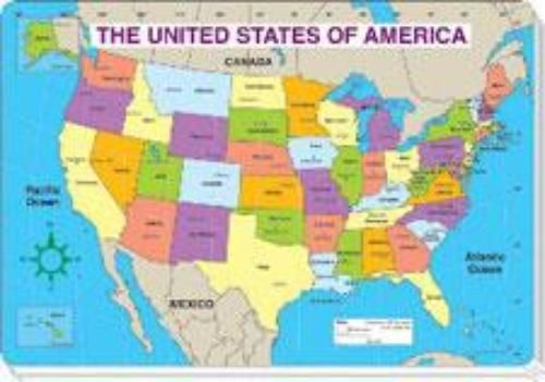 Carson Dellosa Jumbo Labeled US Map