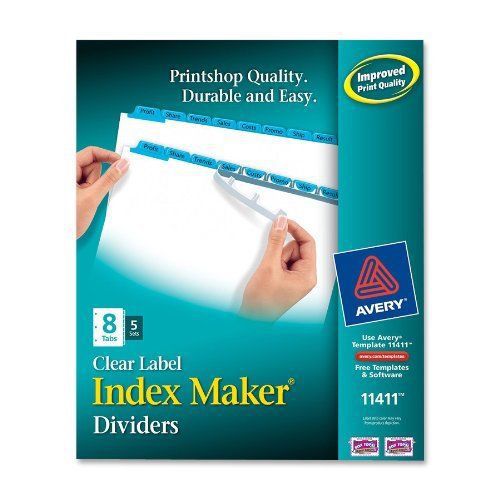 Avery Index Maker Punched Clear Label Tab Divider - 8 X Divider - (ave11411)