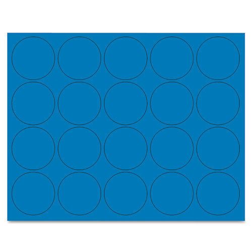Interchangeable Magnetic Characters, Circles, Blue, 3/4&#034; Dia., 20/Pack