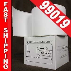 8 Rolls of 1-Part Ebay / Internet Postage Labels fits DYMO® LabelWriters® 99019