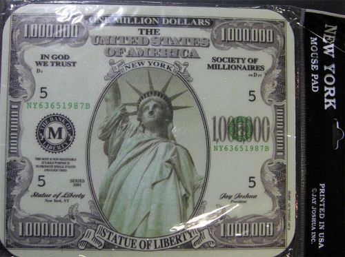NY New York Statue of Liberty USA One Million Dollar $1,000,000 Mouse Pad