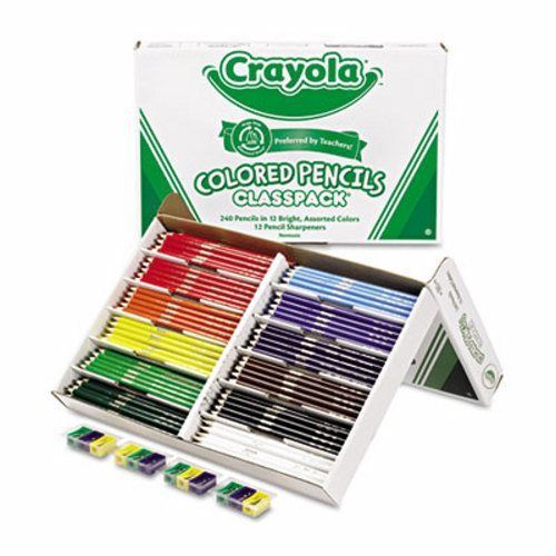 Crayola Colored Pencil Classpack, 3.3 mm, 12 Assorted Colors per Box (CYO688024)