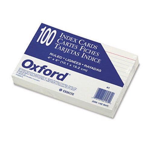 Oxford Ruled 4&#034; x 6&#034; Index Cards, 100 Count - White