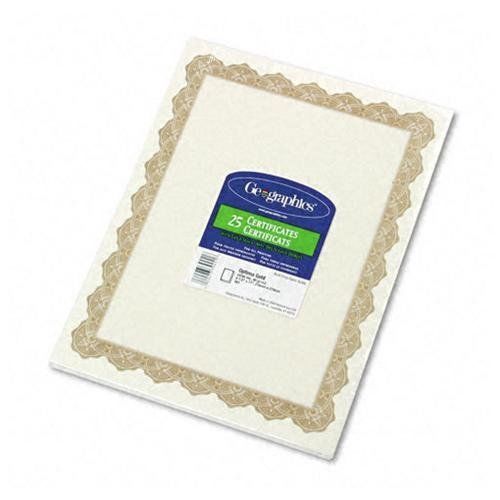 Geographics blank award parchment certificate - 8.50&#034; x 11&#034; - inkjet, (geo39451) for sale