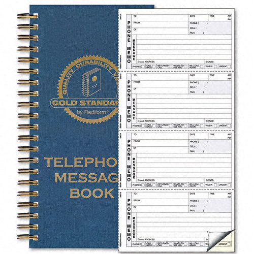Rediform wirebound message book, 2.75x5, 2-part carbonless, 600 sts/bk red50079 for sale