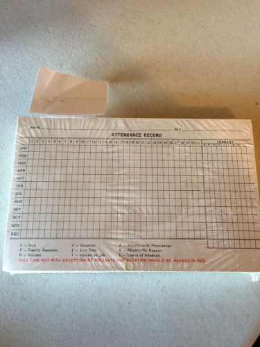 PERSONAL RECORDS OF ATTENDANCE RECORD KEEPING CARD STOCK