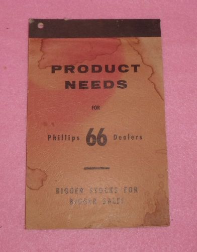 Vtg Phillips 66 Station Product Needs Stock Order Pad Paper Book Advertisement