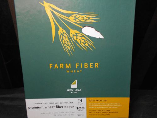 New Leaf Premium Wheat Fiber Paper, 100% Recycled, White, 24-Lb, 8.5 x 11 Inches