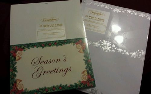 NIP geographics 12 pk &#034;Season Greetings&#034; Cards/Envelopes &amp; 24pk Postcards