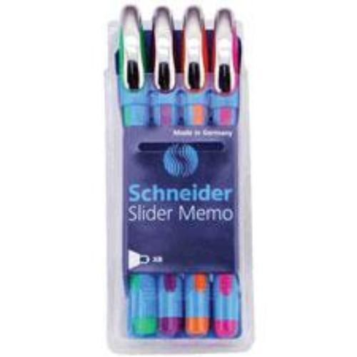 Schneider Memo Slider XB Ballpoint Pen Assorted 4 Pack
