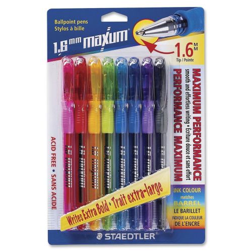 Pack of 8 Set Lot Staedtler Ballpoint Stick Pens (STD9824BBK8) 1.6 MM Acid Free