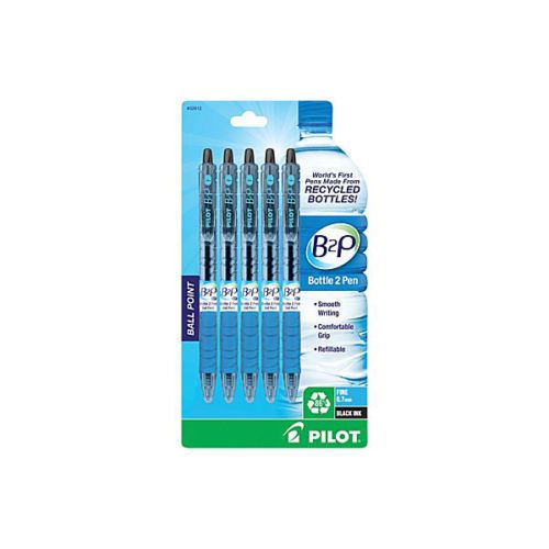 Pilot b2p bottle to pen retractable ballpoint pens, fine point, black, 5/pack for sale