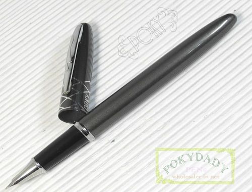 POKY X 388 Fountain Pen SMOKE + converter + 5 Jinhao cartridges BLACK  smooth