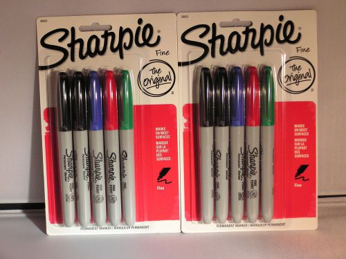 Two Cards Sharpie Permanent Fine Point Markers 4 Color,5 Markers Per Card 30653