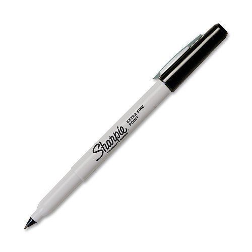 New sharpie extra fine permanent markers, 1 box (12 black marker (35001)) for sale