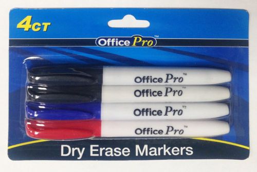 New sealed officepro 4 pack dry erase marker pen fine tip multi color quick ship for sale