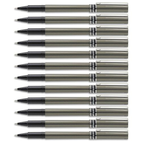 Uni-ball deluxe rollerball micro .5mm point pen black ink 12-pens 60025 for sale